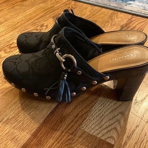 Coach Navy Blue Mules 8.5